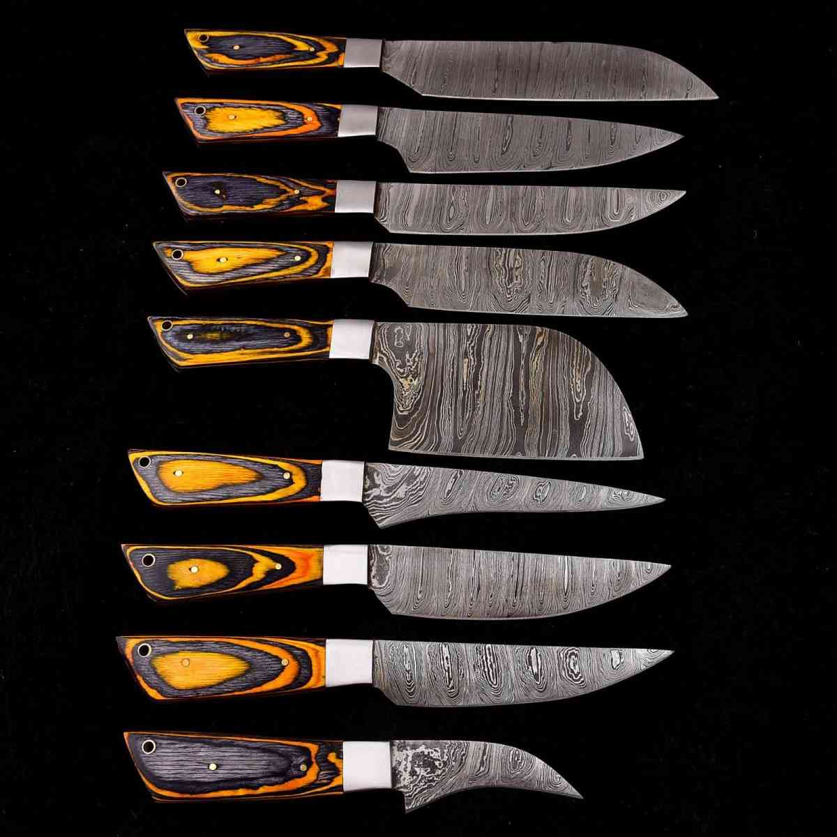 handmade damscus steel chef set 9pcs with leather case - Easton, Pennsylvania