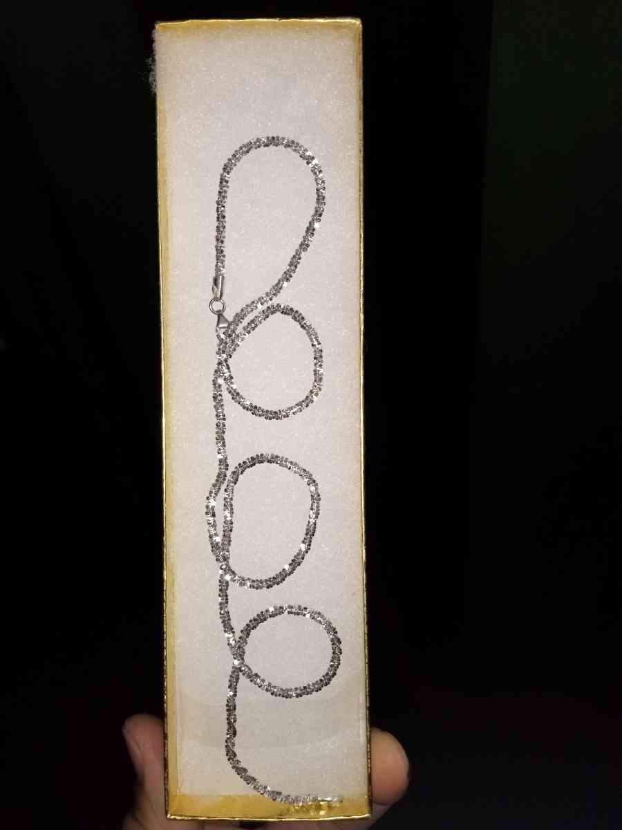 BRAND NEW AUTHENTIC 925 SILVER 22INCH DIAMOND CUT CHAIN - Staten Island, New York - FleaMarketBay