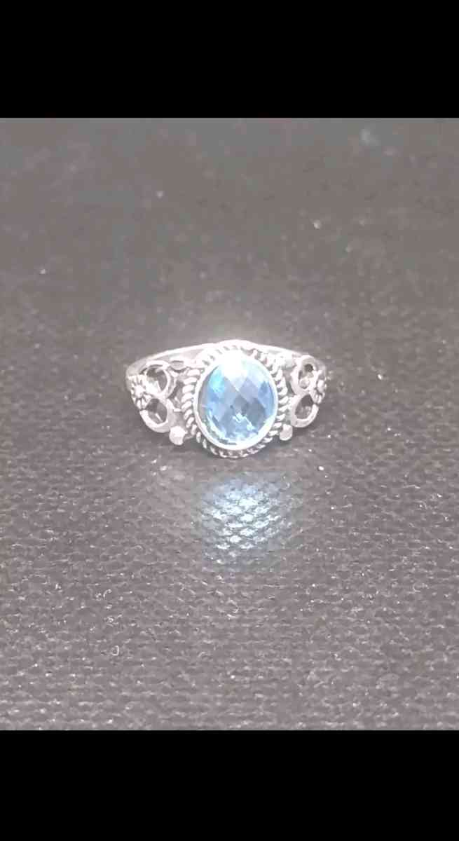 Blue Mirror Style Silver Ring - Roanoke, Virginia - FleaMarketBay