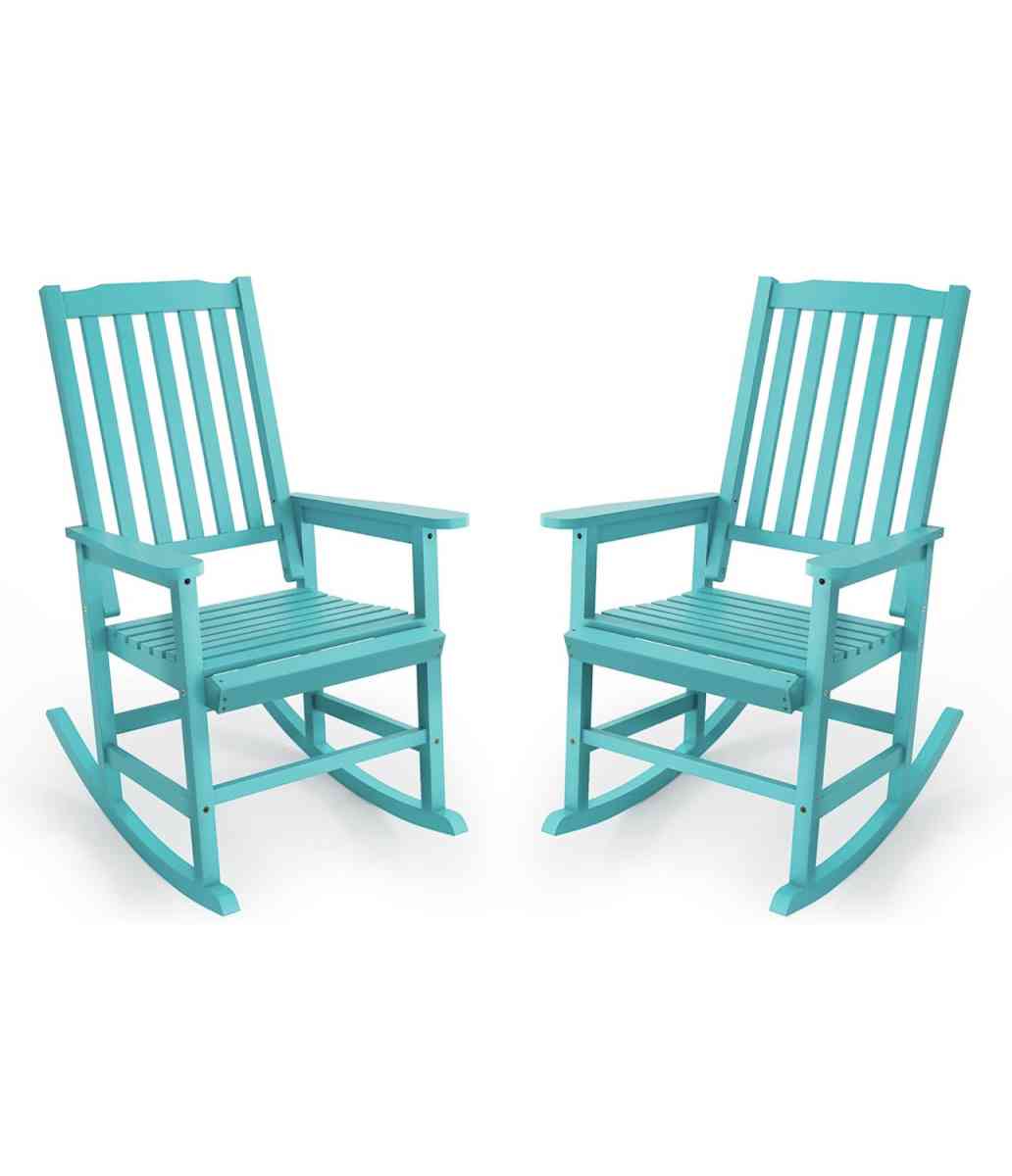 Set of 2 Turquoise Rocking Chairs