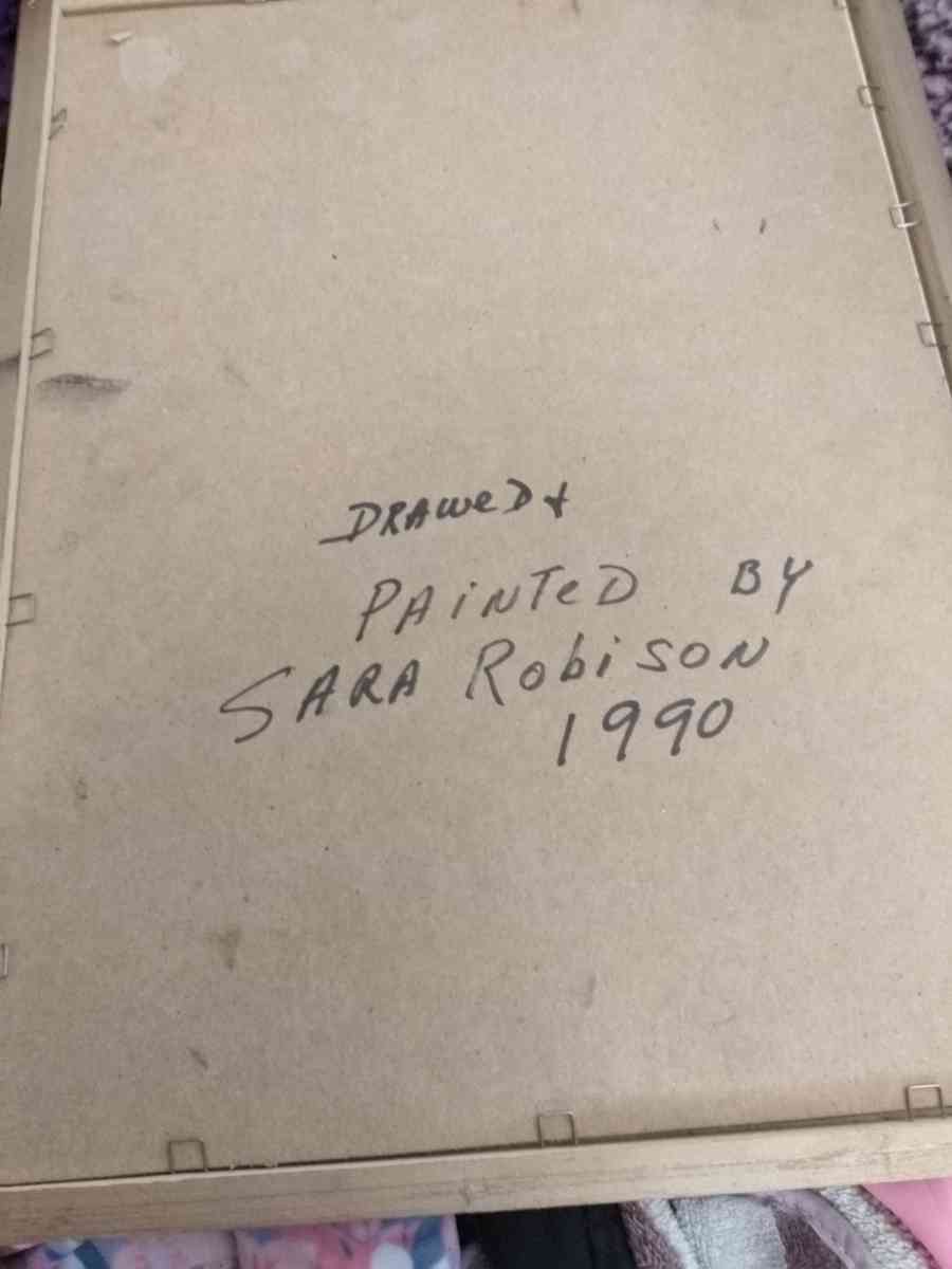 Jesus pic painted and drawer by Sara Robison year 1990 - Hillsdale, Michigan - FleaMarketBay