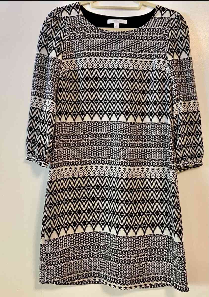 Ikat Print Black and White Shift Dress - Falls Church, Virginia