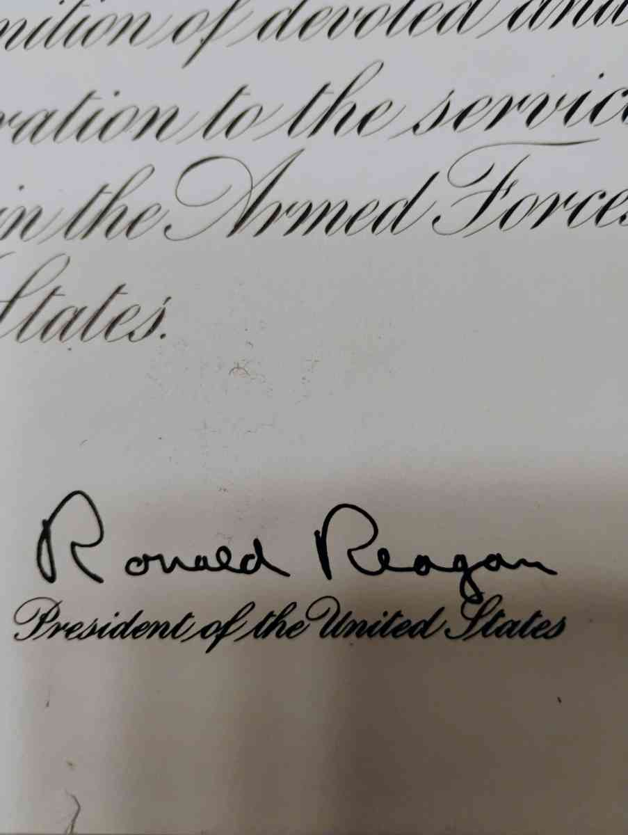 military in memory of signed by Ronald Reagan - Santa Rosa, California - FleaMarketBay