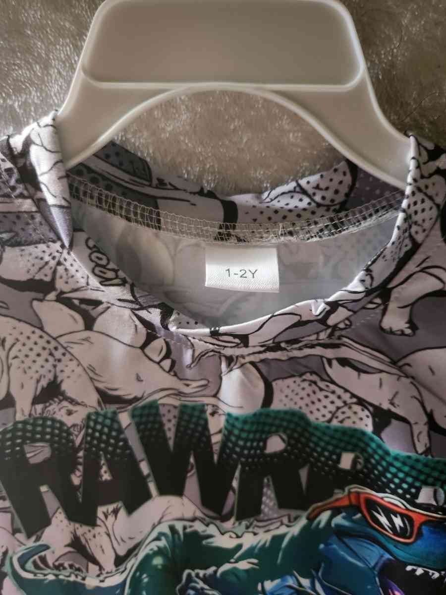 1 to 2 Years Boys Gray Dinosaur Outfit - Kansas City, Missouri - FleaMarketBay