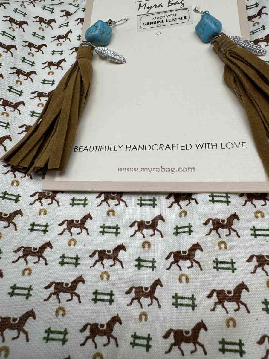 3002COI Myra Bag Musafir  Earrings Fringe Leather Tassel Ear - Gallatin, Tennessee - FleaMarketBay