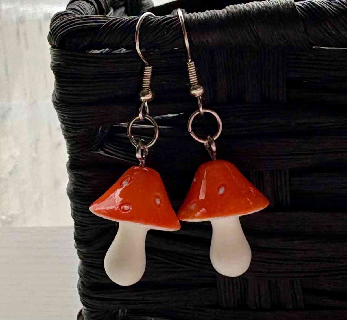 Orange Mushroom Earrings - Fort Wayne, Indiana