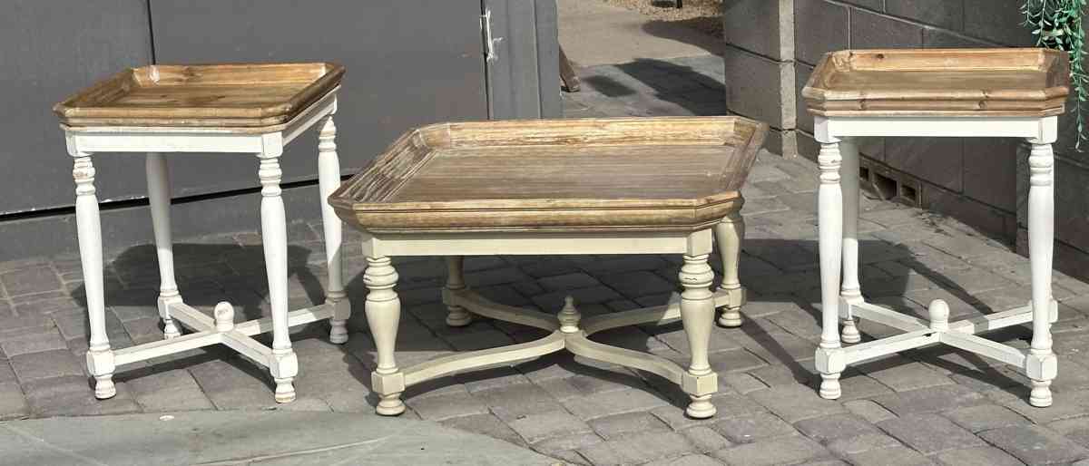 Wooden Coffee and Side Table Set