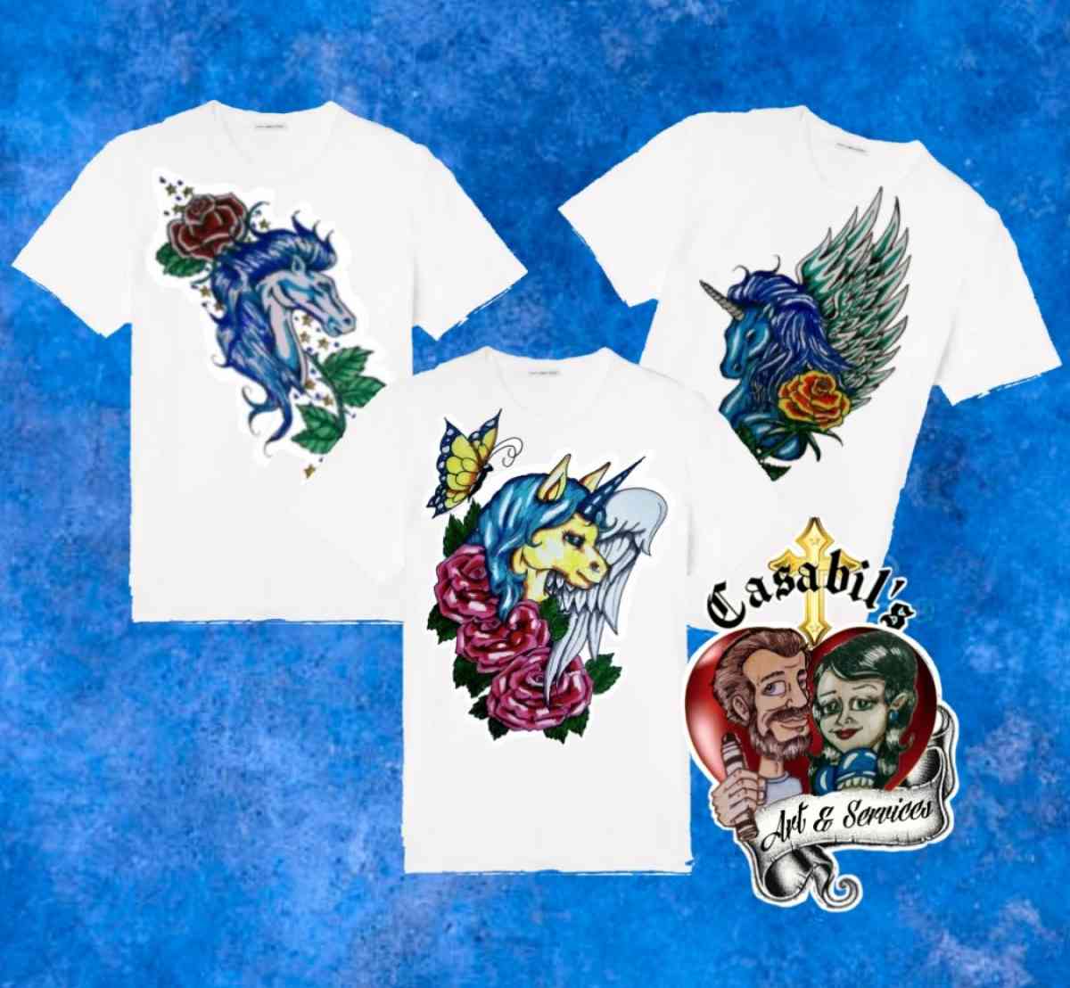 Hand drawn designs on T shirts - Abilene, Kansas