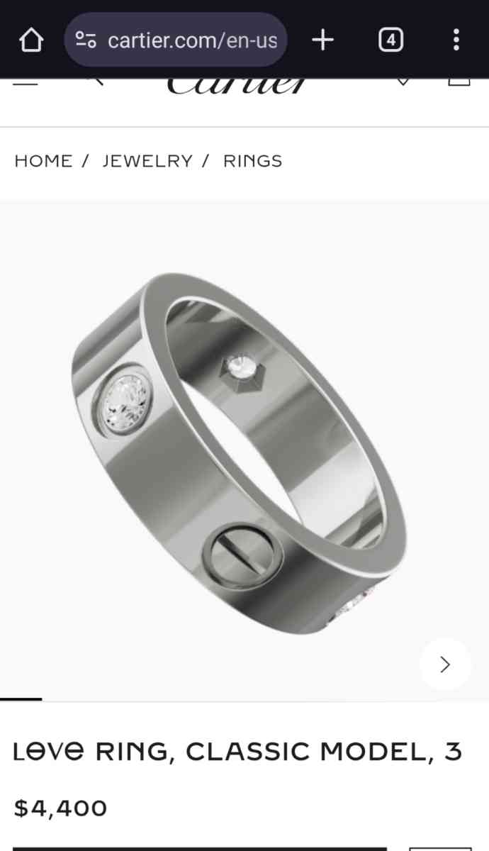 18k Cartier 3 Diamond Love Ring - Mount Orab, Ohio - FleaMarketBay