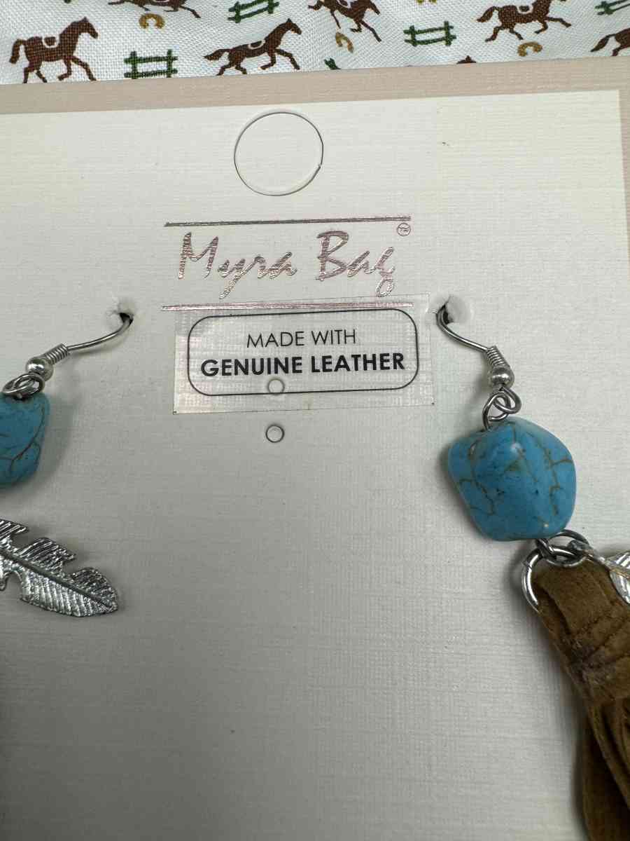 3002COI Myra Bag Musafir  Earrings Fringe Leather Tassel Ear - Gallatin, Tennessee - FleaMarketBay