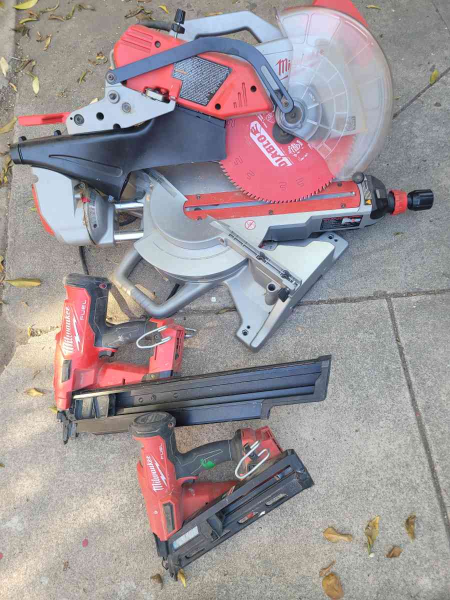 milwaukee 12  miter saw framing nailer and finishing nail gu - Los Angeles, California - FleaMarketBay