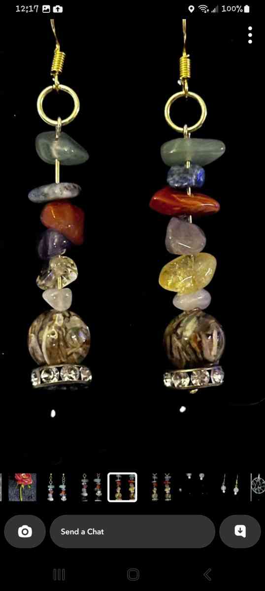 Handcrafted gemstone dangle earrings - Canal Winchester, Ohio