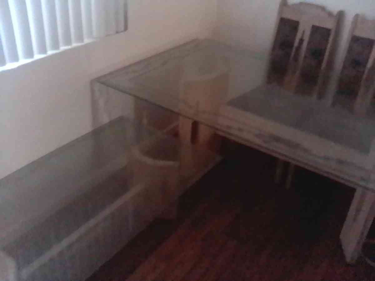 glass topped dining and coffee table southwest style - Tucson, Arizona - FleaMarketBay