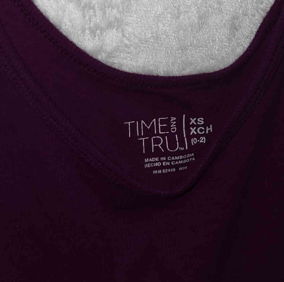 XS Girls Time And Tru Purple Tank Top - Kansas City, Missouri - FleaMarketBay