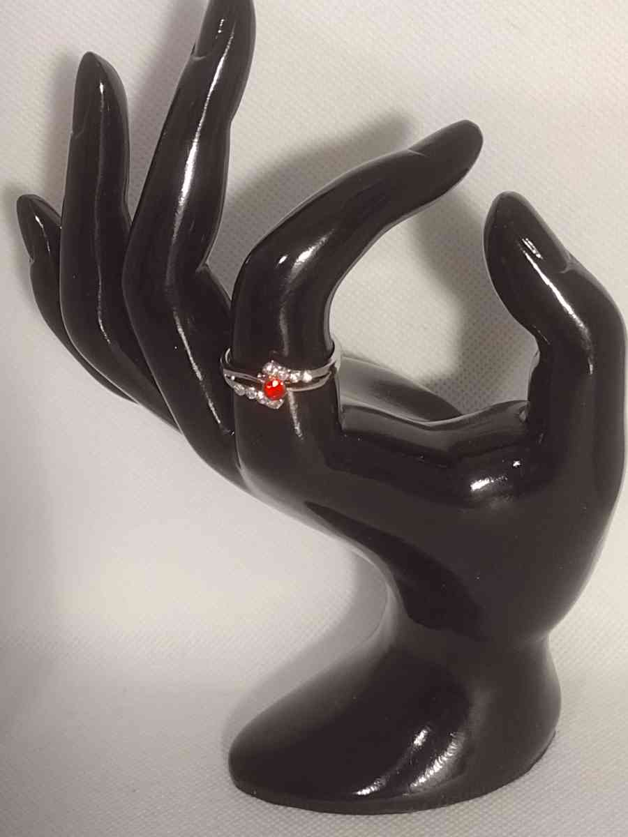 Red White Silvery Ring - Roanoke, Virginia - FleaMarketBay