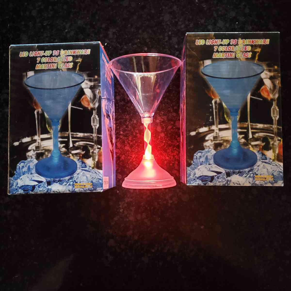 Light Up Martini Glasses  7 Color  3 LED  Plastic  Pack Of 4 - Rock Island, Tennessee