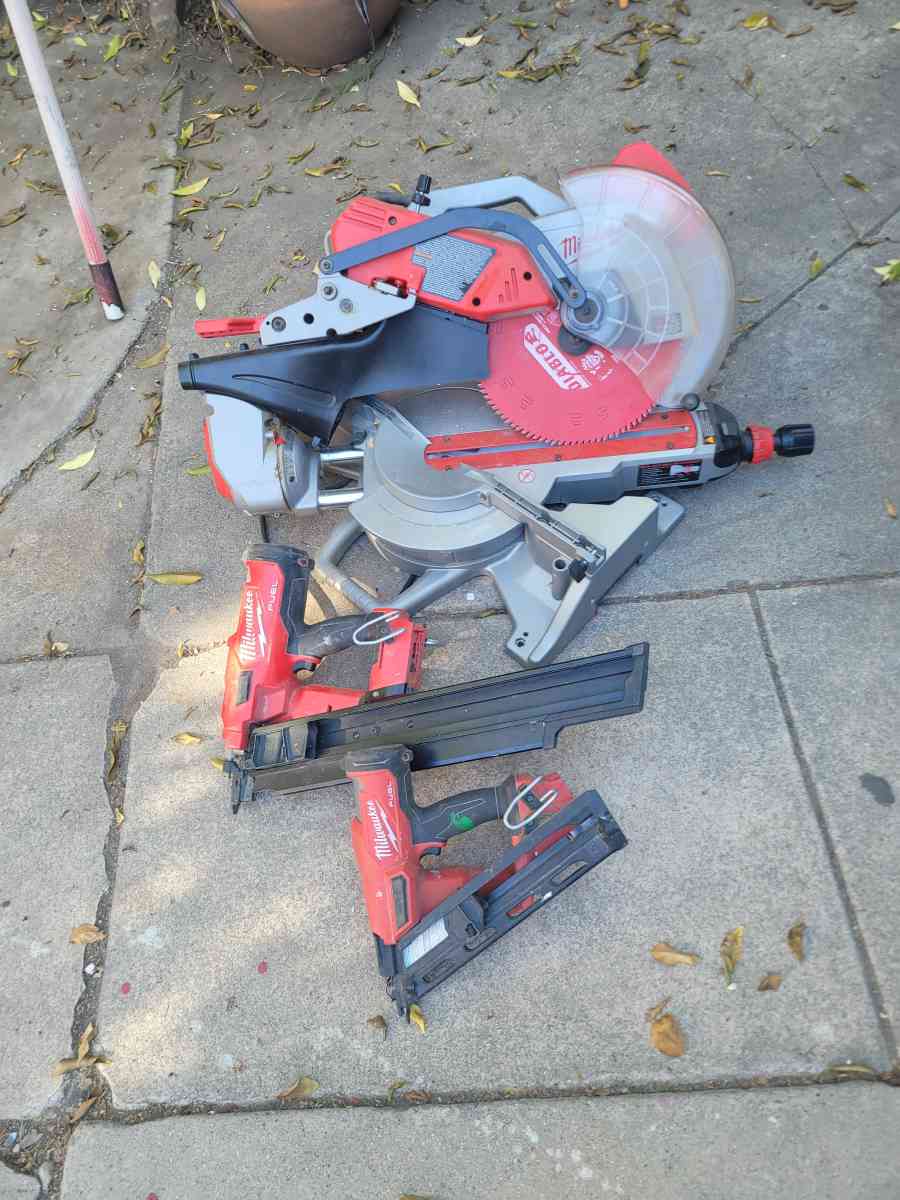 milwaukee 12  miter saw framing nailer and finishing nail gu - Los Angeles, California