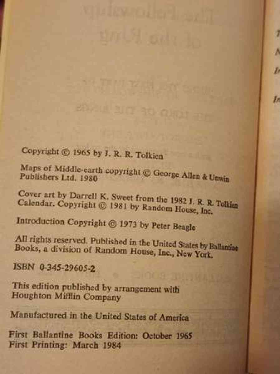 Lord of the Rings vintage books - Clinton, Massachusetts - FleaMarketBay