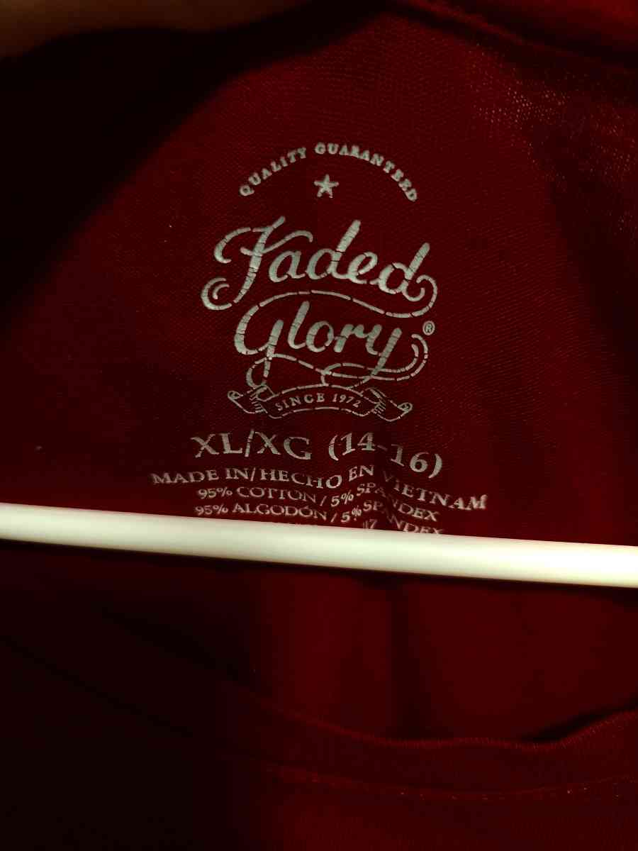 XL 14 to 16 Girls Faded Glory Red Long Sleeve Shirt - Kansas City, Missouri - FleaMarketBay
