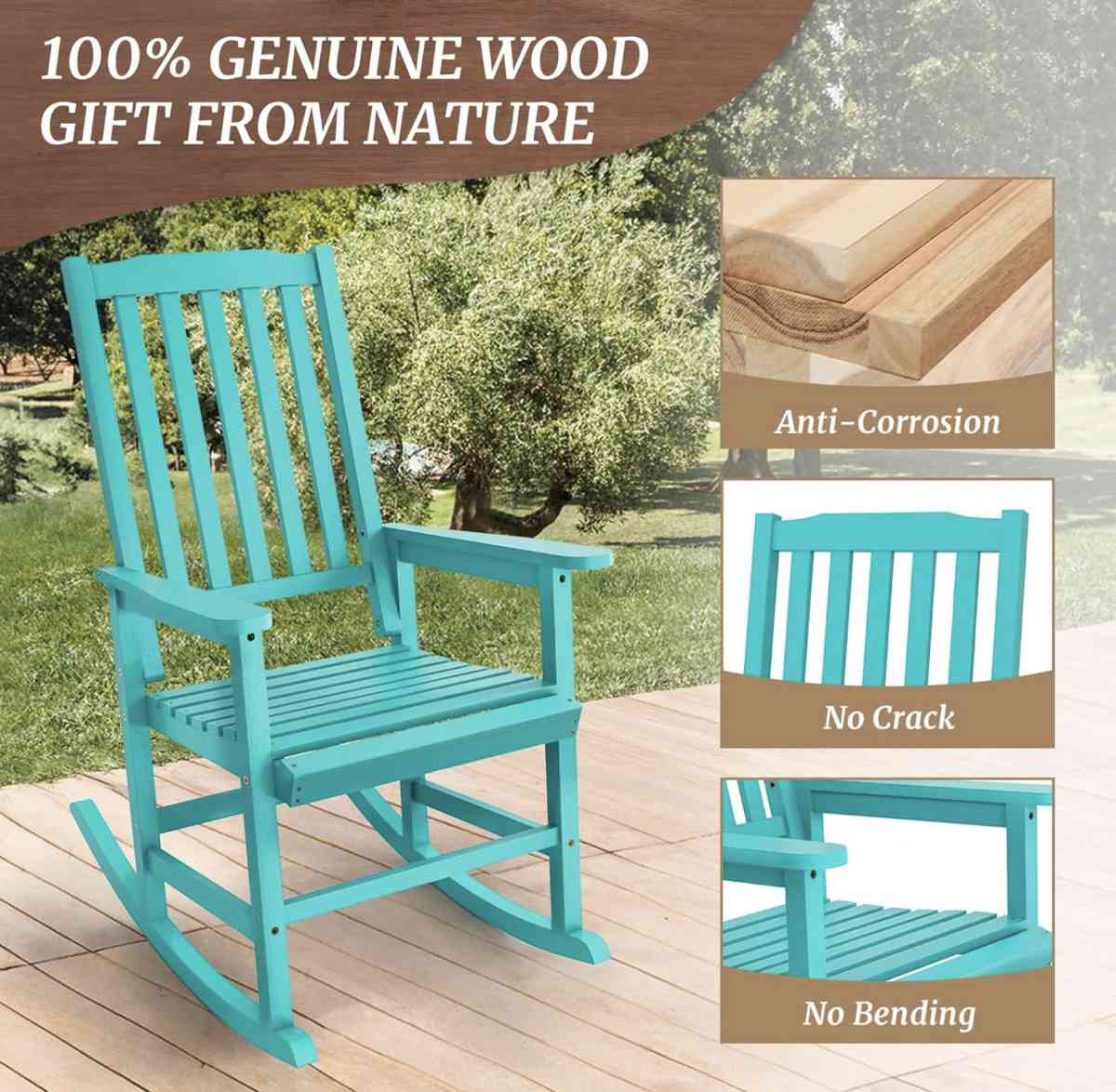 Set of 2 Turquoise Rocking Chairs - Tempe, Arizona - FleaMarketBay