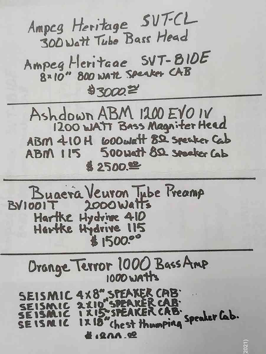 Bass Amps - Waverly, Tennessee - FleaMarketBay