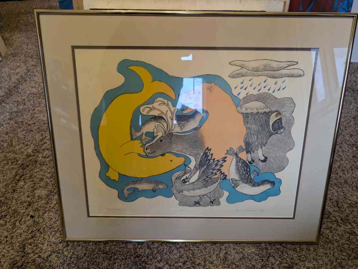 Arctic survival Nanogak Mabel Nigiyok lithograph - Hillsboro, Oregon
