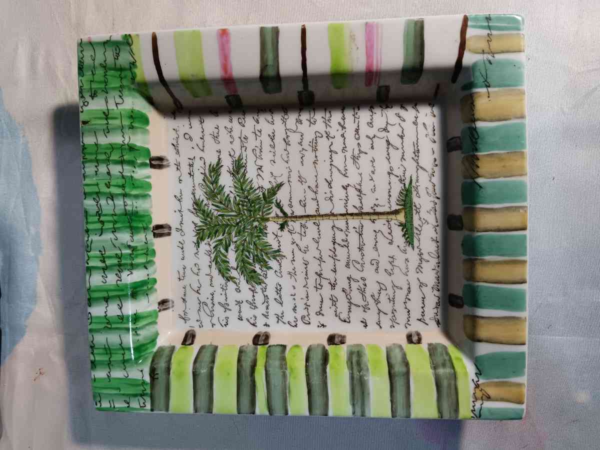 John Derian  Tropical Palm tree Dish - Hazlehurst, Georgia