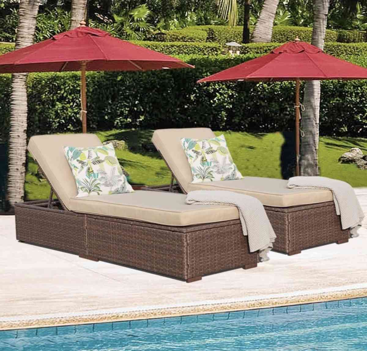 outdoor wicker chaise lounge set - Tempe, Arizona - FleaMarketBay