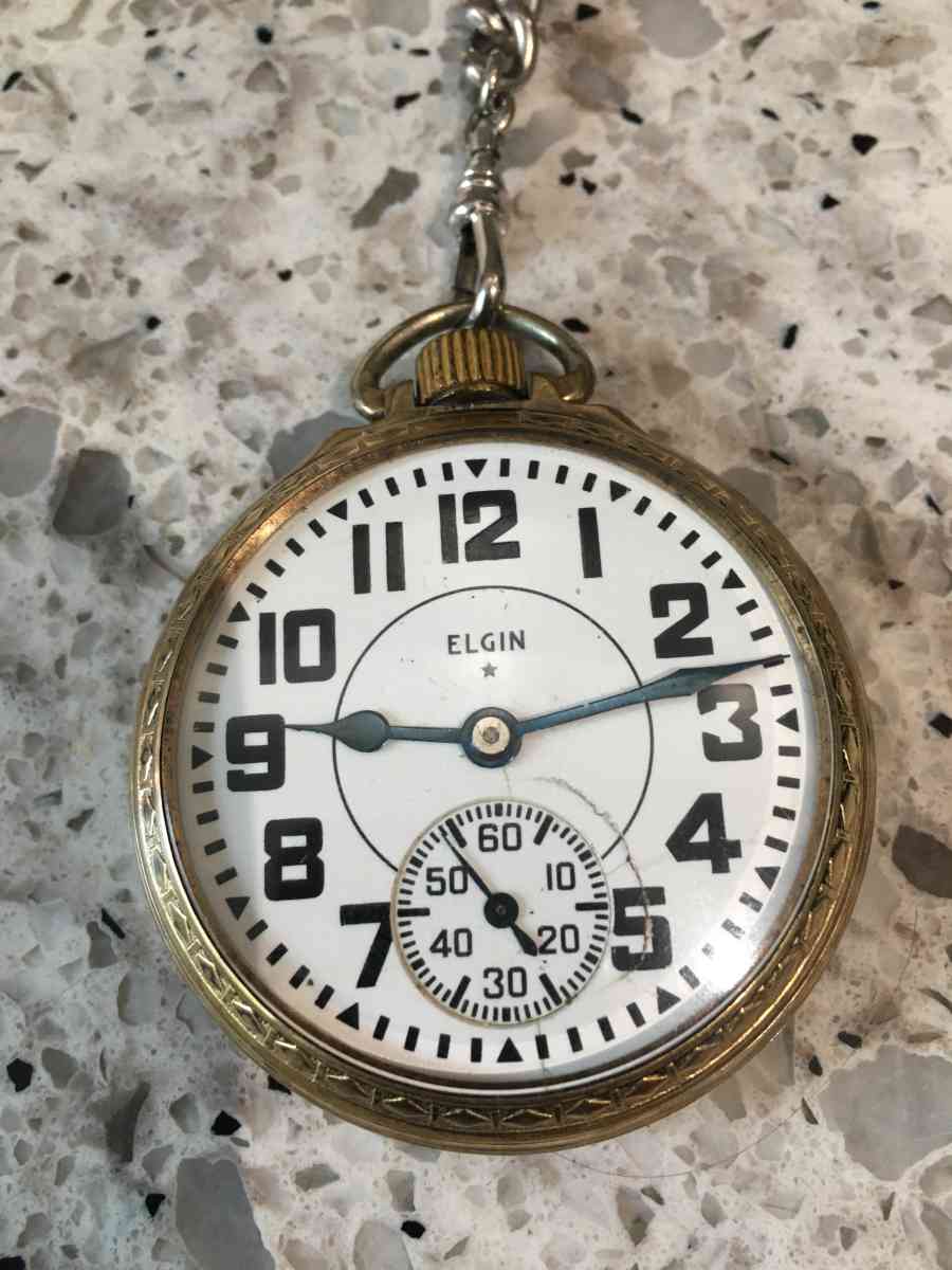 1944 Elgin BW Raymond Railroad Grade Pocket Watch - Newport Beach, California