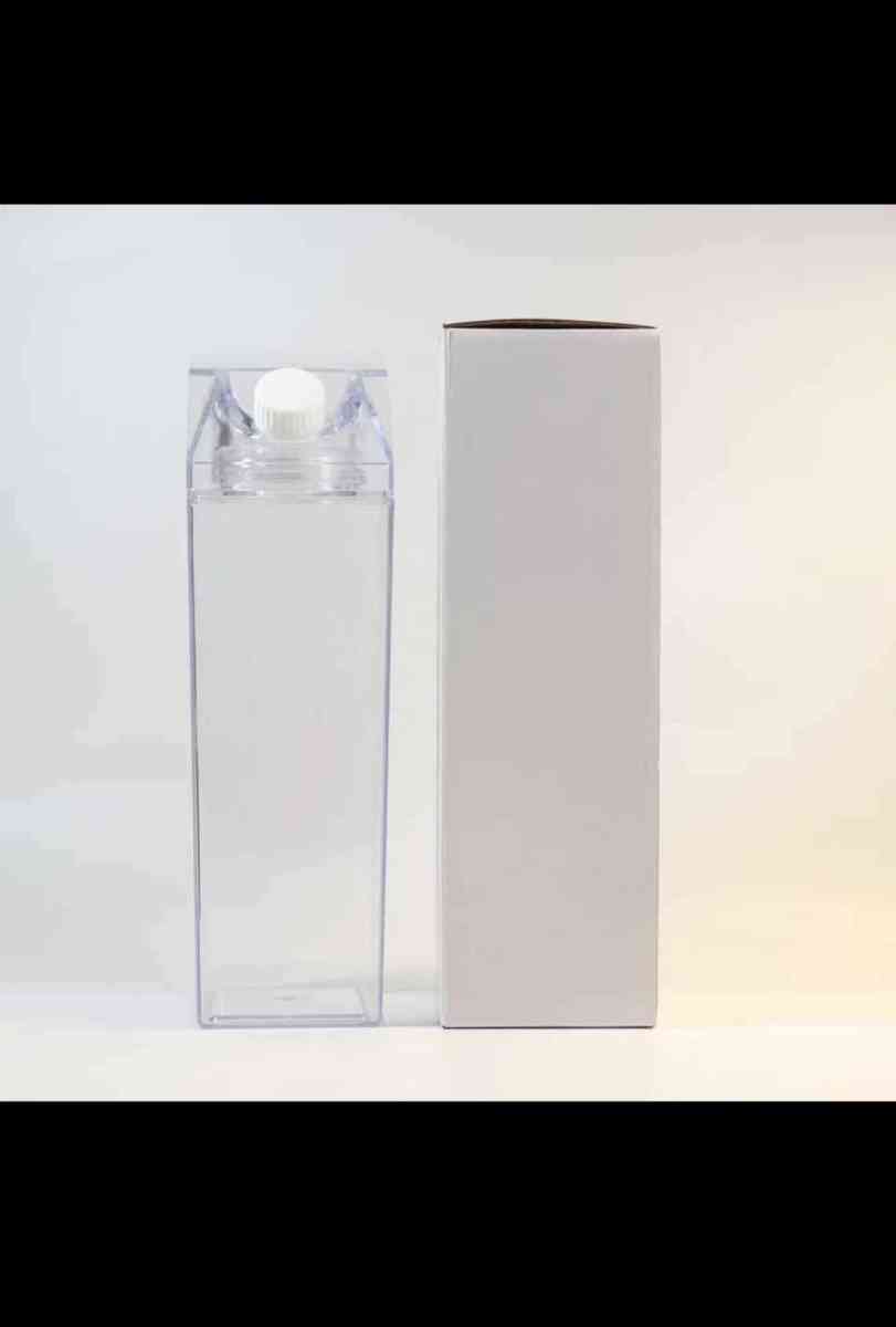Milk Carton Water Bottle  Clear Square Milk Bottles BPA Free - Union, New Jersey - FleaMarketBay