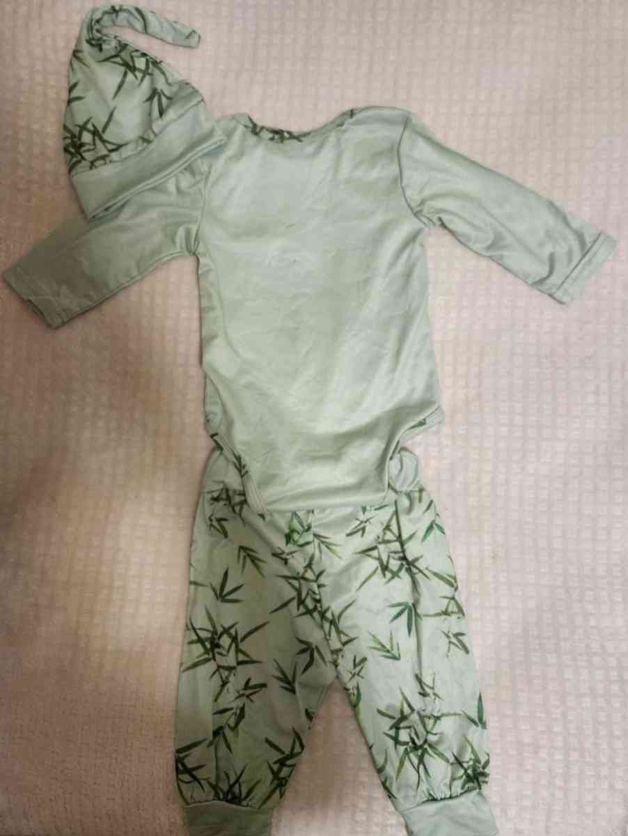 0 to 3 Months Baby Boys Panda Green Pajamas Set - Kansas City, Missouri - FleaMarketBay
