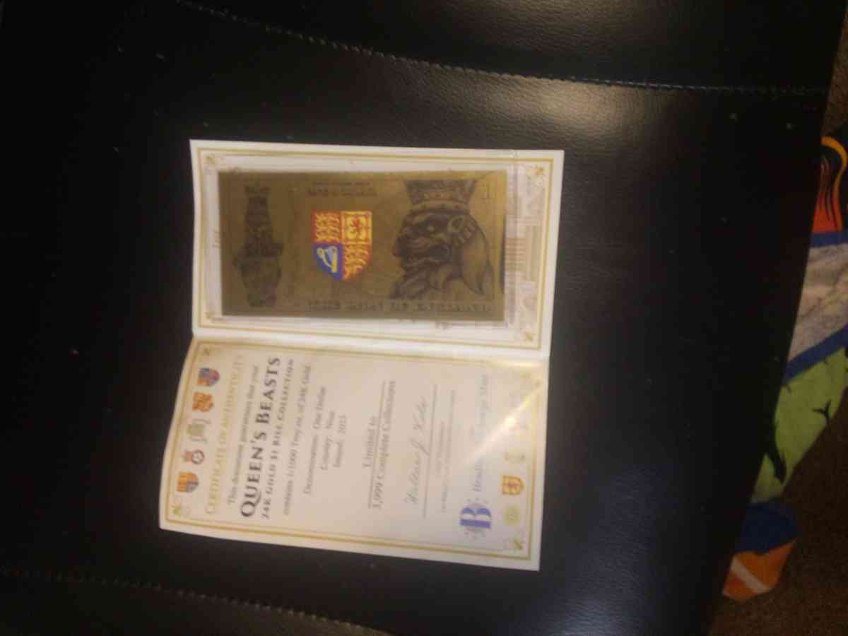 QUEENS BEAST 24K LEGAL TENDER WITH AUTHENTICITY - Cocoa, Florida - FleaMarketBay
