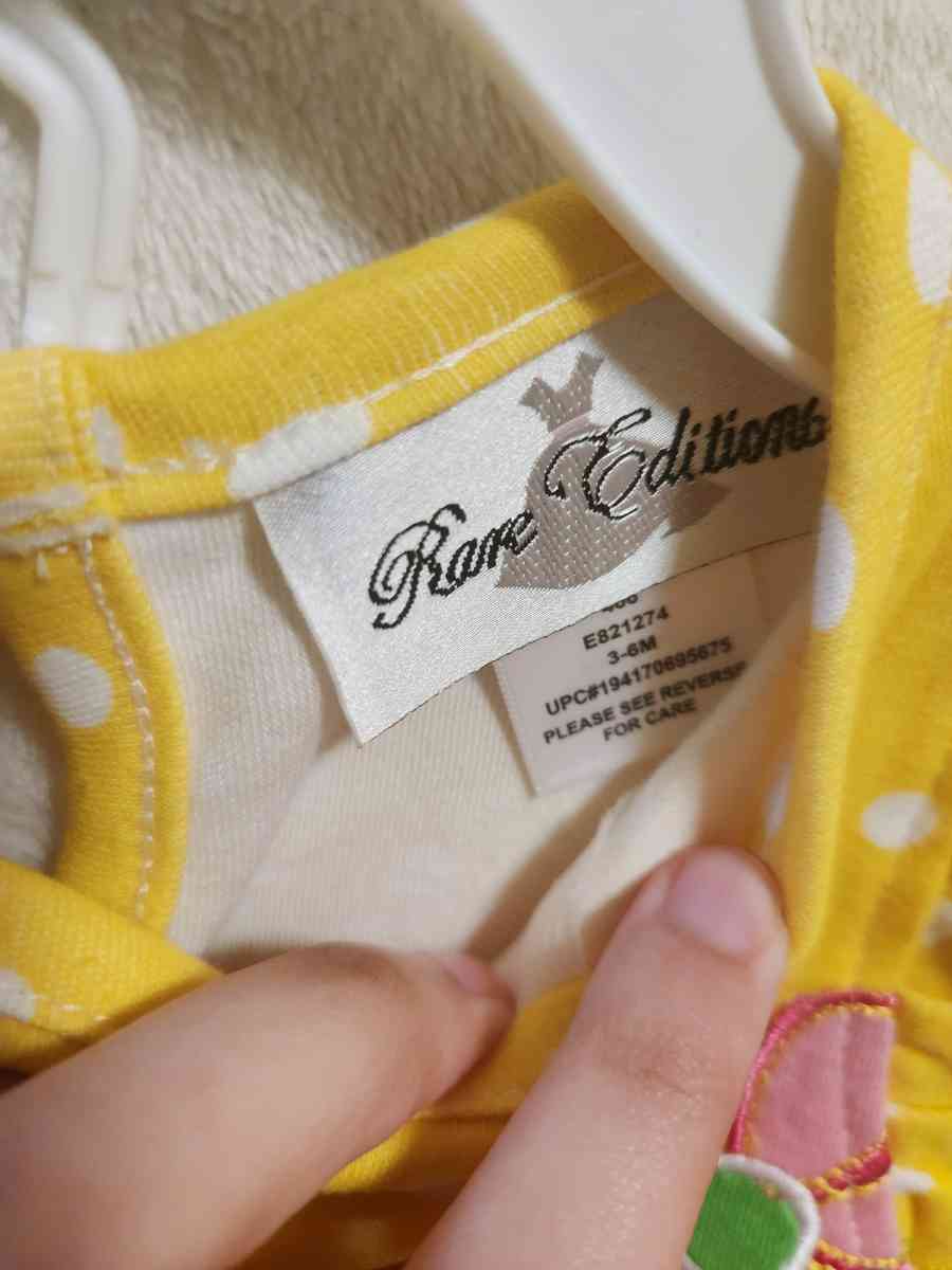 3 to 6 Months Baby Girls Rare Editions Yellow Green Outfit - Kansas City, Missouri - FleaMarketBay