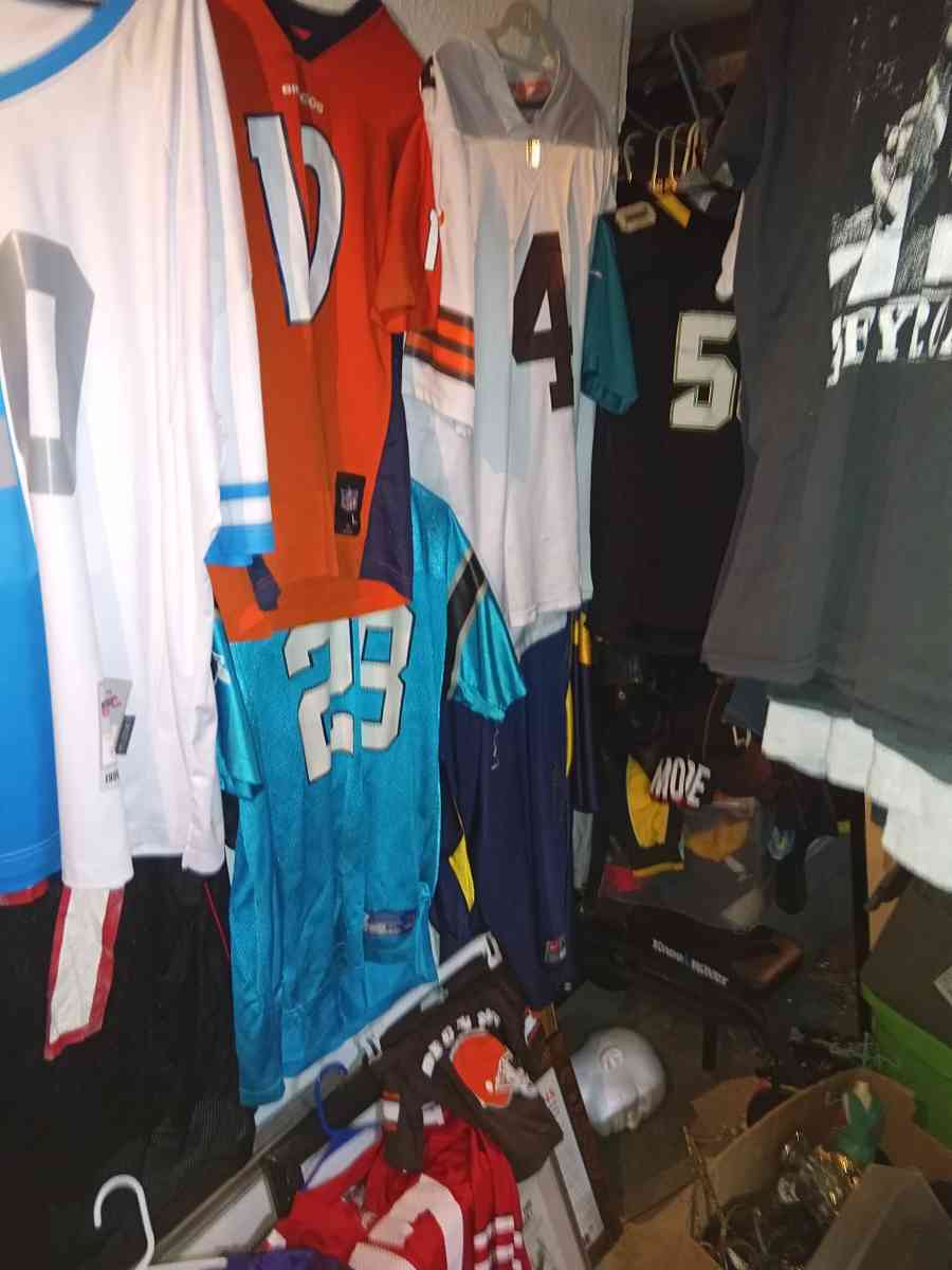 around 60 sport jerseys baseball football NBA - Akron, Ohio - FleaMarketBay