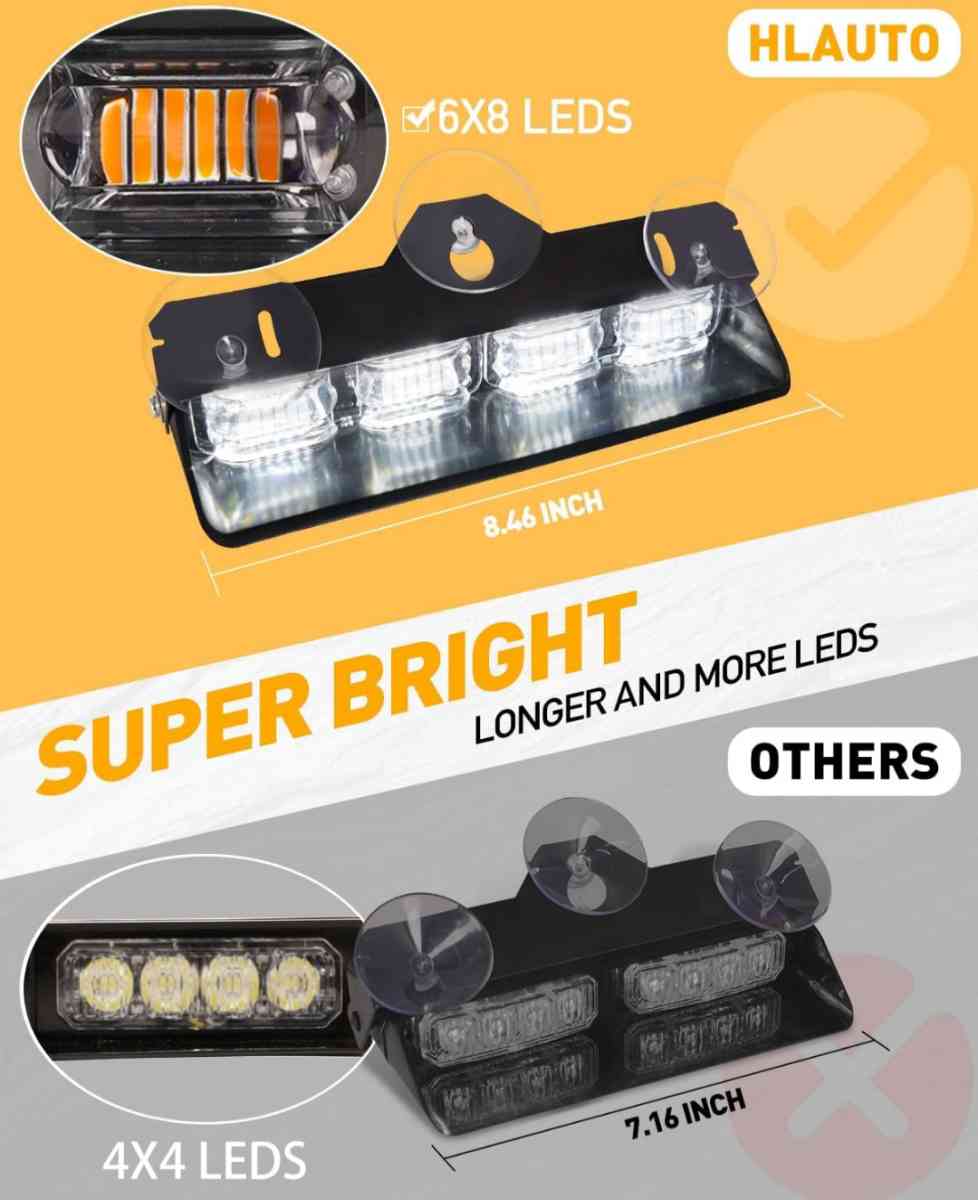White New LED Emergency Light Bar - Elkhorn, Nebraska