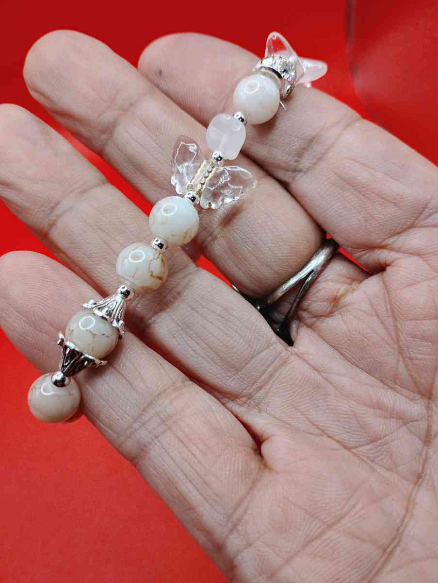 Radiant Mellow BEIGEs with Butterflies and SILVER accents - Woodbine, Iowa - FleaMarketBay