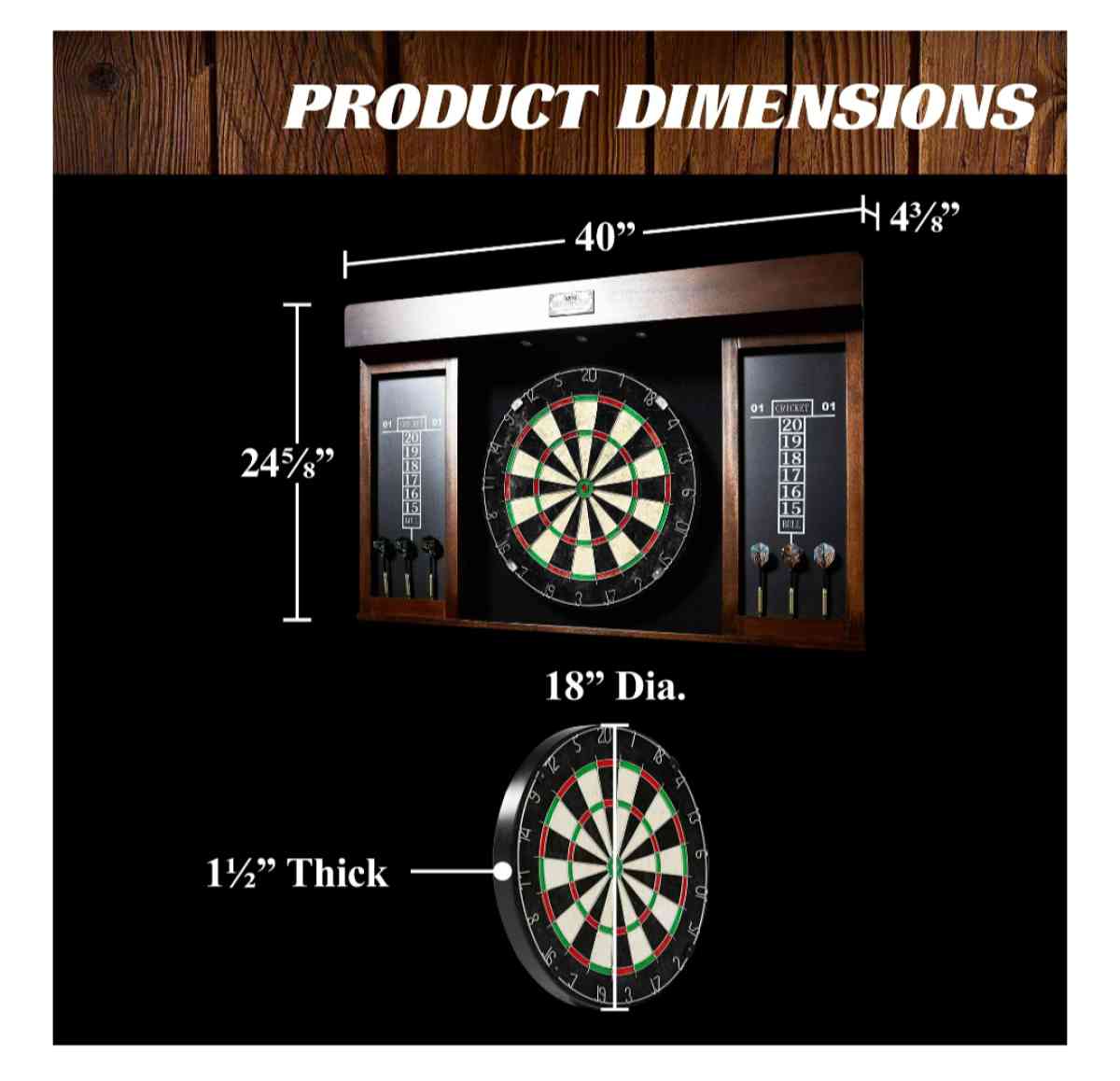 Bristle Dartboard Cabinet Set LED Lights Official Size Dart - Stockton, California - FleaMarketBay