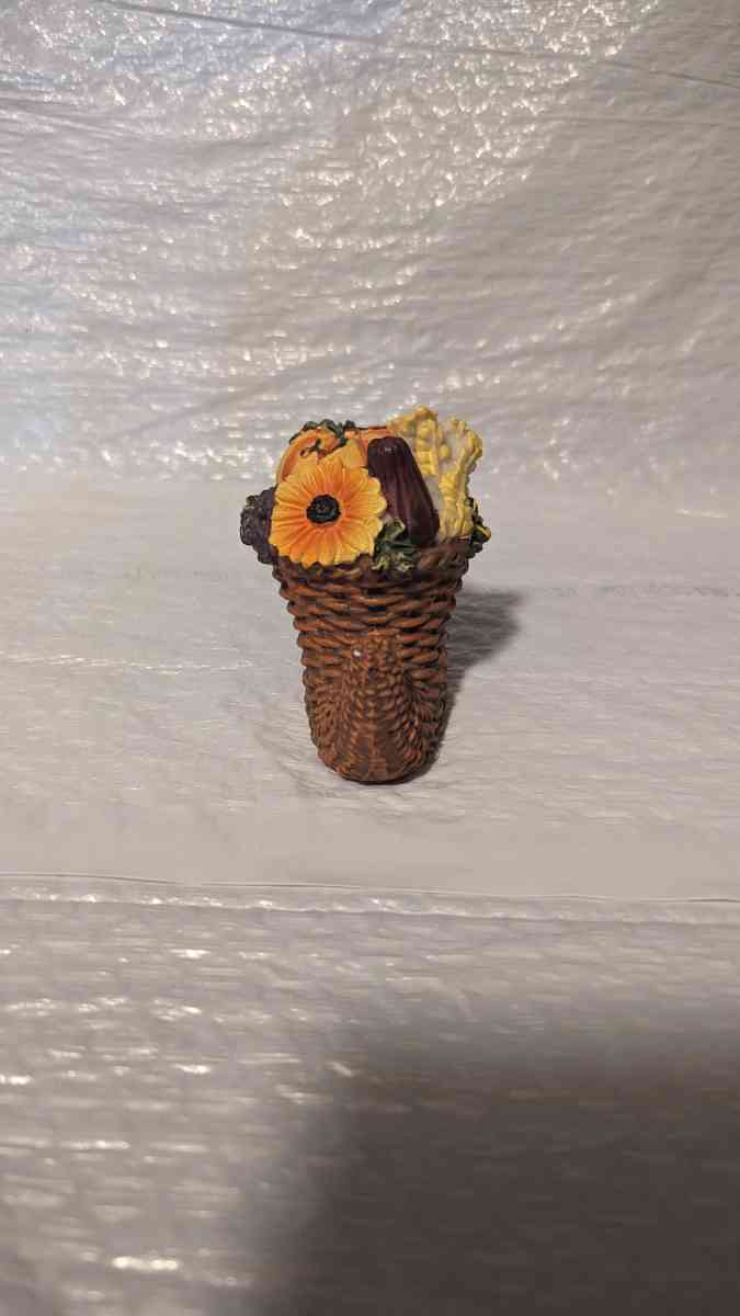 Cornucopia Figurine with a Sunflower and Gourds Harvest  Tha - Phoenix, Arizona - FleaMarketBay