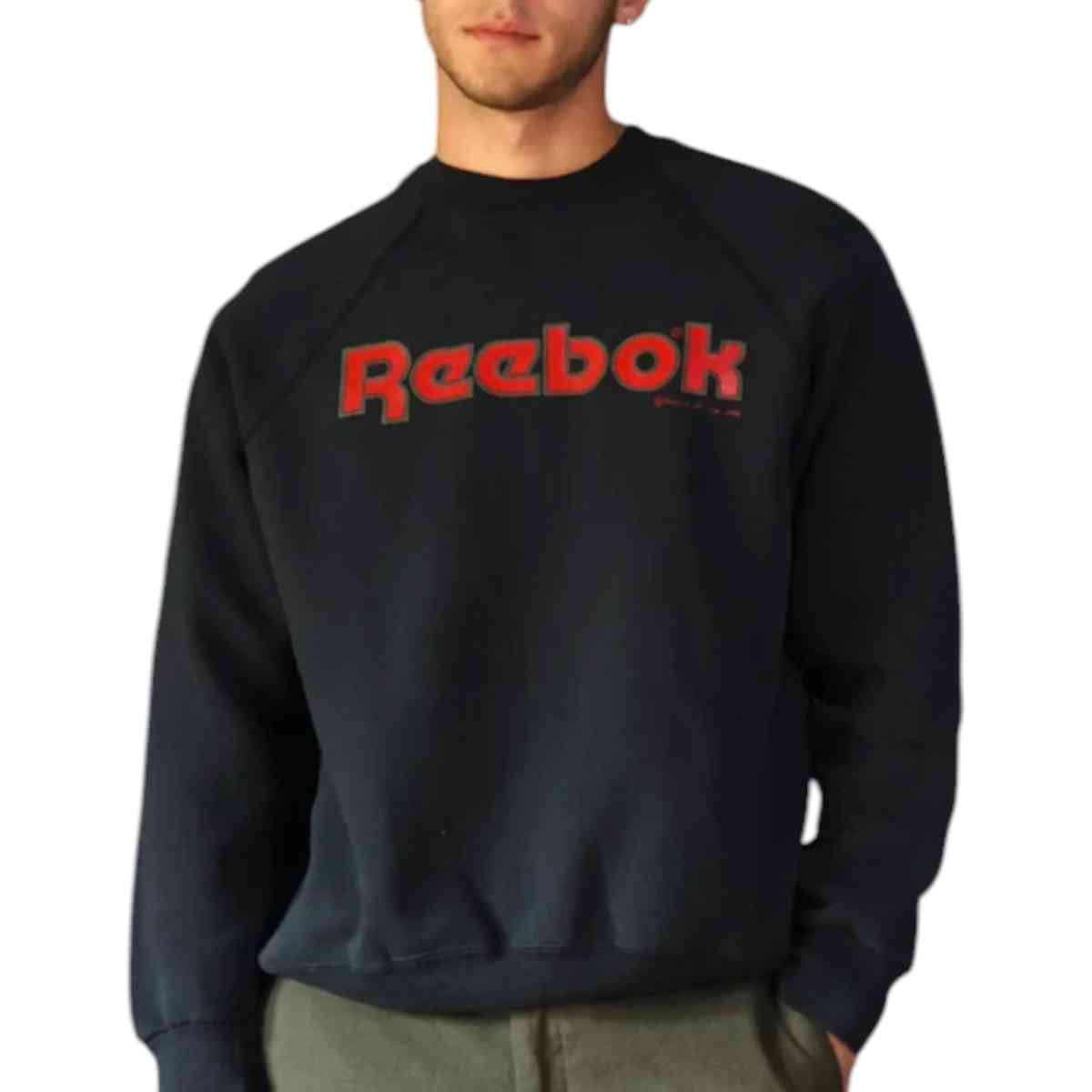 Mens 1986 Vintage Reebok Medium Crewneck Sweater Sweatshirt - Jackson, Michigan