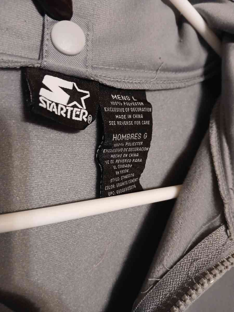 Starter Full Zip Track Warm Up Jacket Gray Mens Large - Jackson, Michigan - FleaMarketBay