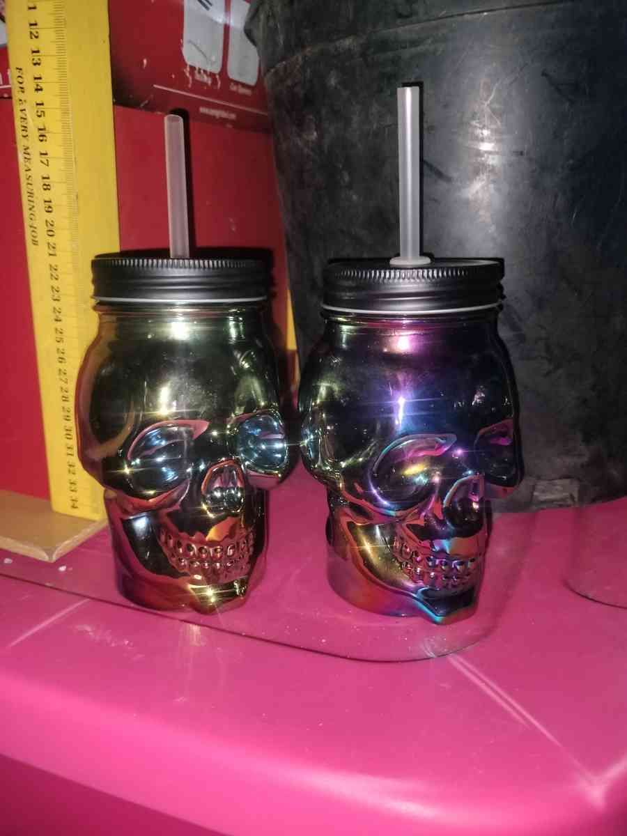 glass skull cups - Winlock, Washington