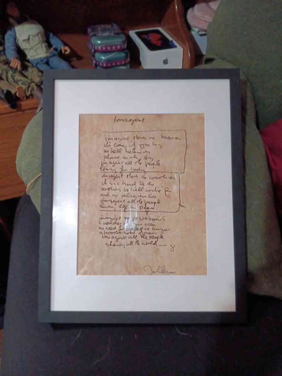 Lyrics to Imagine by john lennon - Abilene, Texas - FleaMarketBay