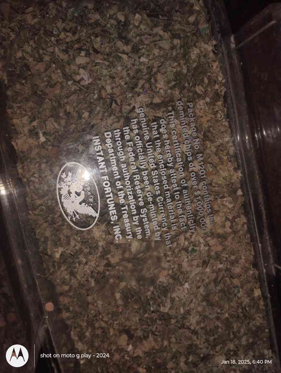 1 million dollars in a plastic money symbol container - Pine Grove, Louisiana - FleaMarketBay