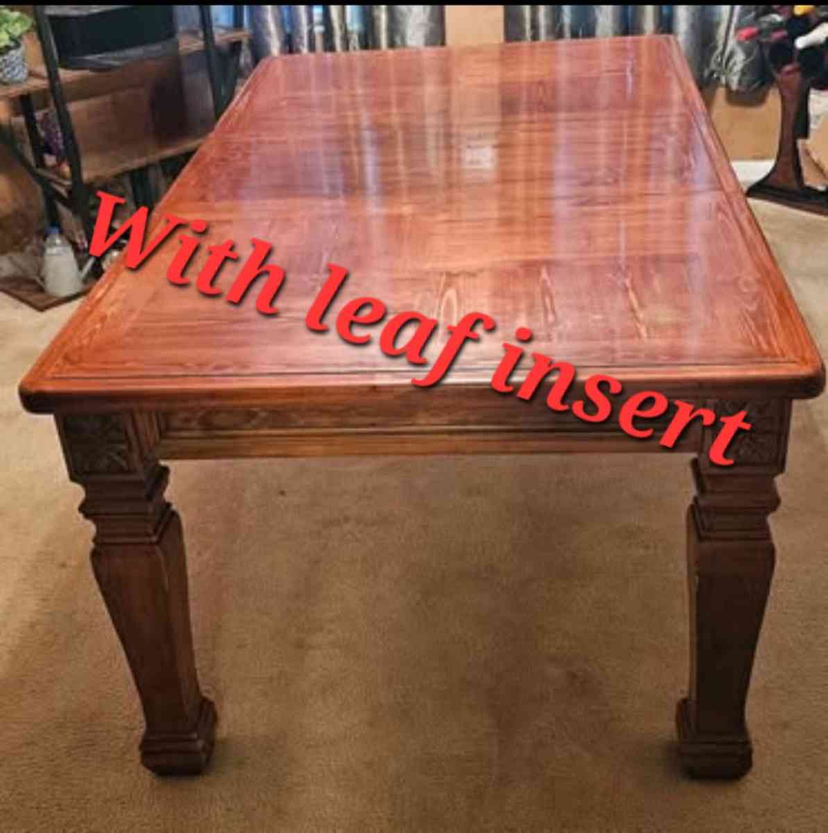 Solid wood dining table with insert - Humble, Texas - FleaMarketBay
