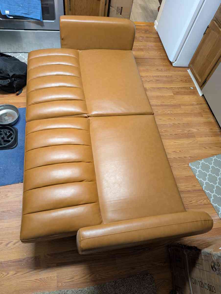Brittany Vegan Leather Convertible Sofa Futon - Richfield, Ohio - FleaMarketBay