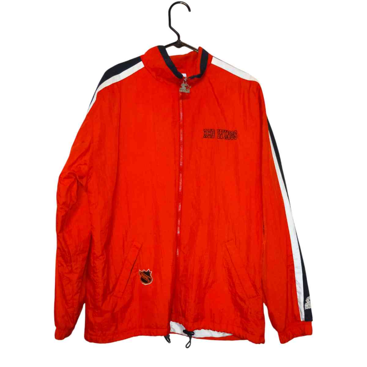 90s Vintage Red Wings Mens Large Starter Windbreaker Jacket - Jackson, Michigan
