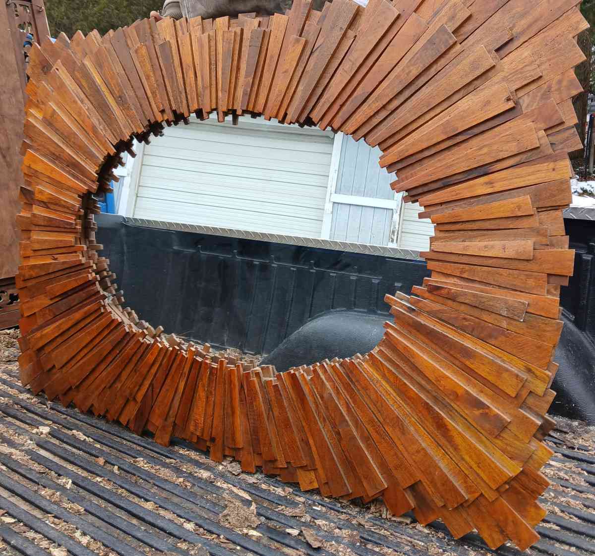 Rectangle wood sunburst mirror - La Plata, Maryland