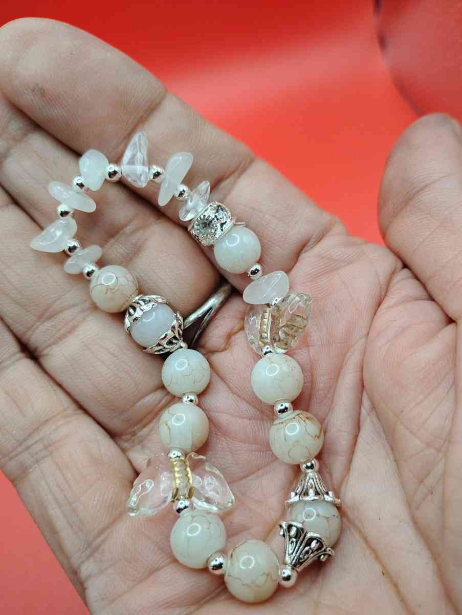 Radiant Mellow BEIGEs with Butterflies and SILVER accents - Woodbine, Iowa - FleaMarketBay