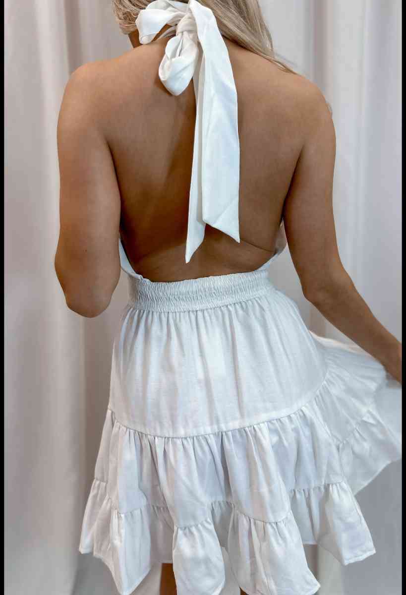 New White Halter Mini Dress - Defuniak Springs, Florida - FleaMarketBay