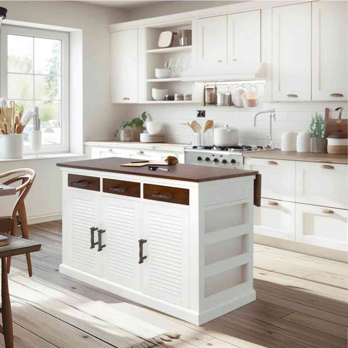 Lark Manor Solid Wood Kitchen Island